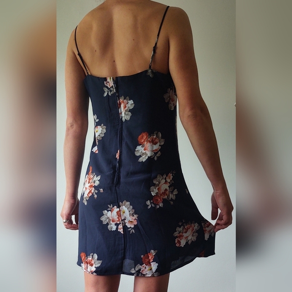 Francesca's Navy Floral Slip Dress - Picture 6 of 9